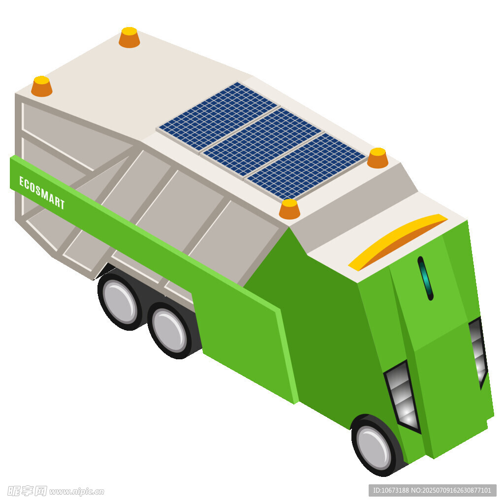 綠色太陽能垃圾回收車