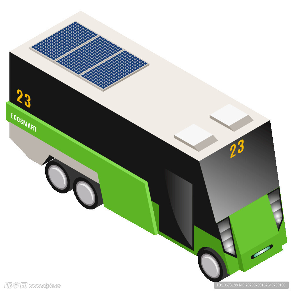 綠色太陽能公交車模型