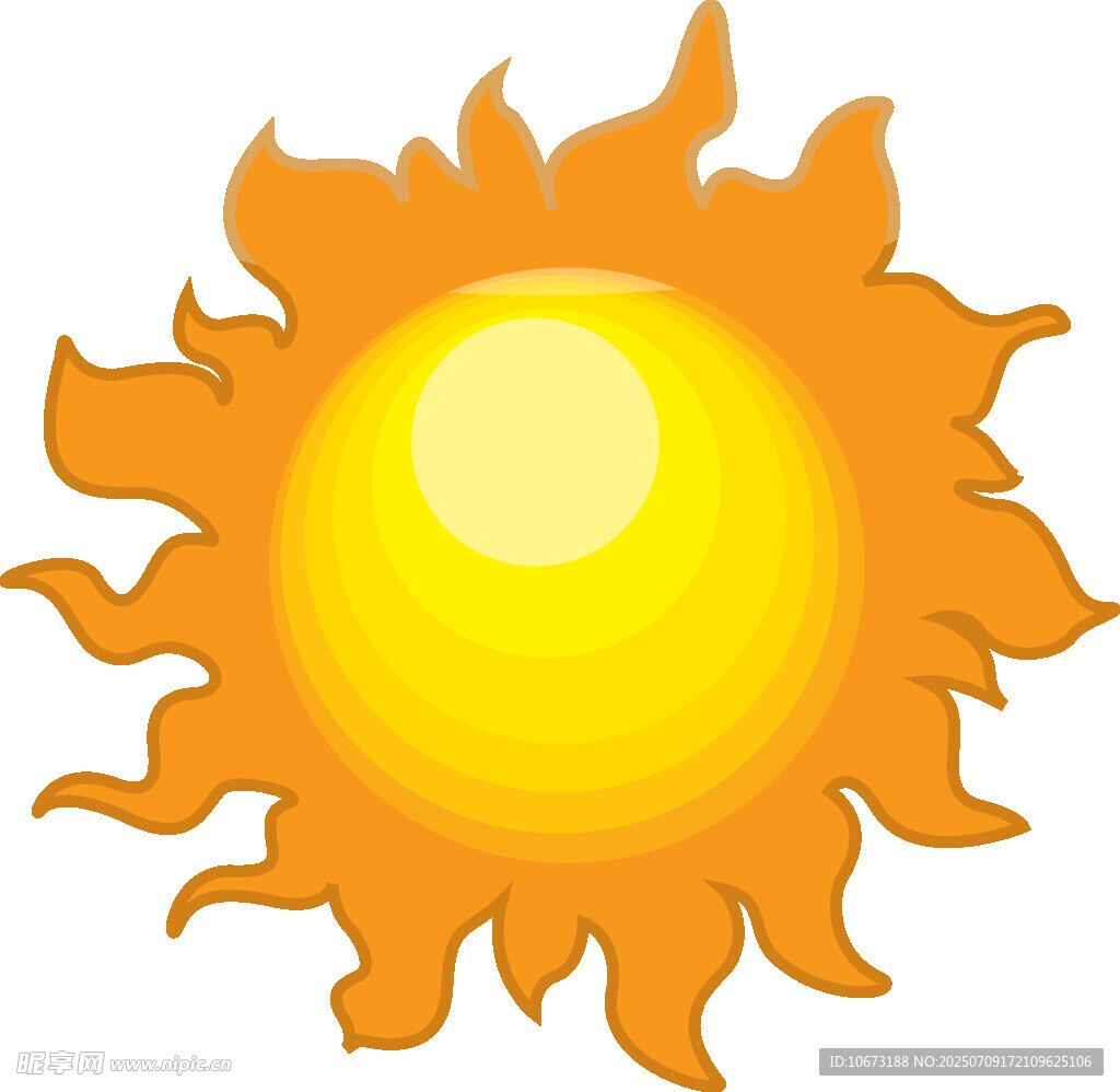 卡通風(fēng)格的明亮太陽形象