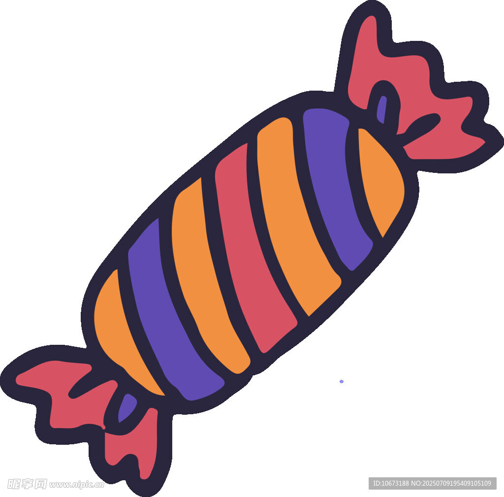 彩色條紋糖果插畫