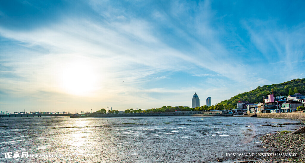 乍浦海濱日落美景