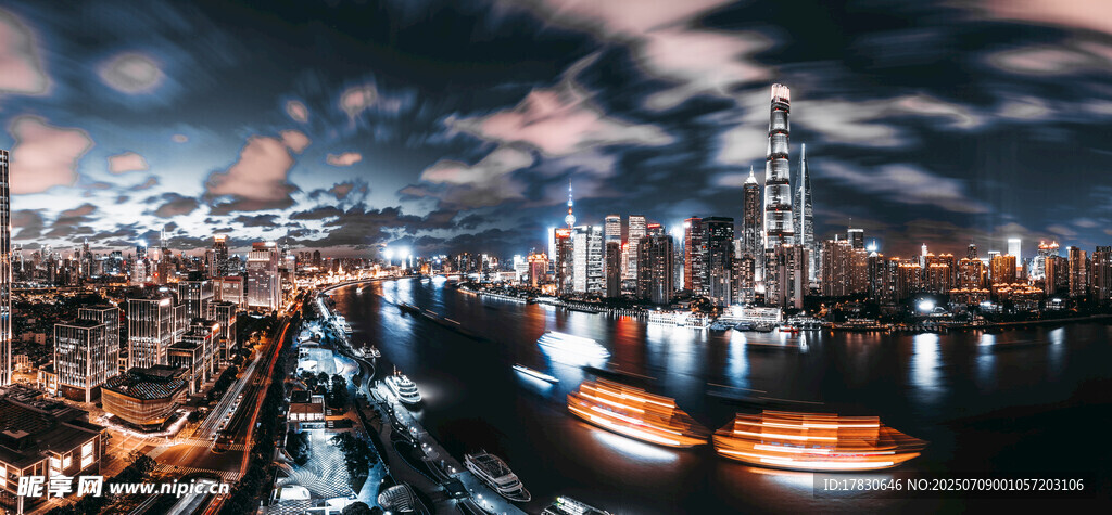 城市夜景璀璨燈光秀