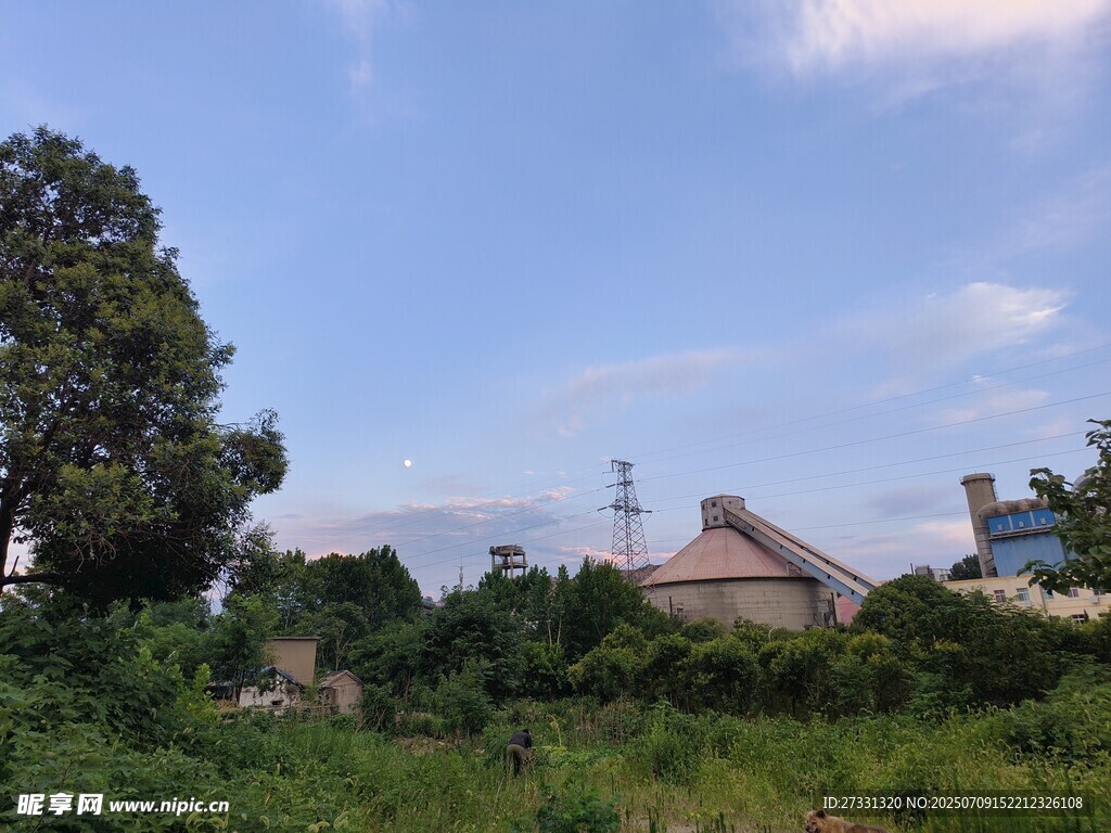 鄉(xiāng)村風景中的房屋與綠植