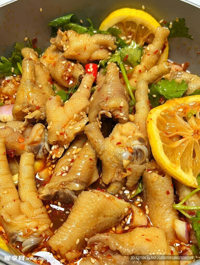 檸檬泡椒鳳爪美食特寫