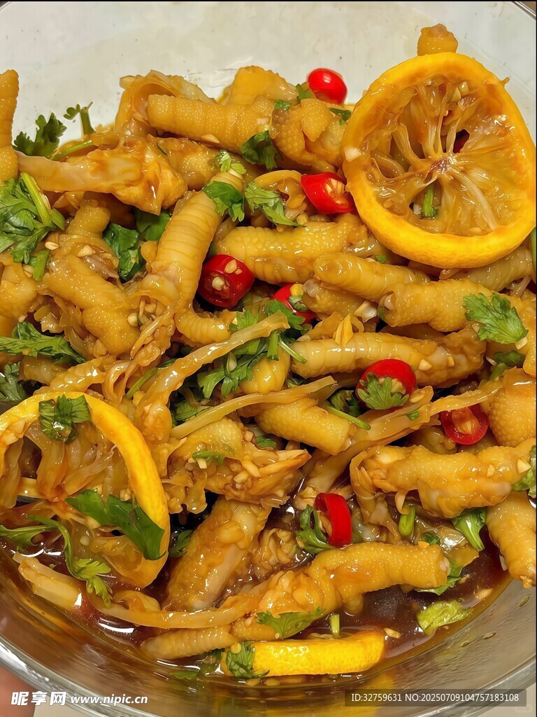 檸檬泡椒鳳爪美食特寫