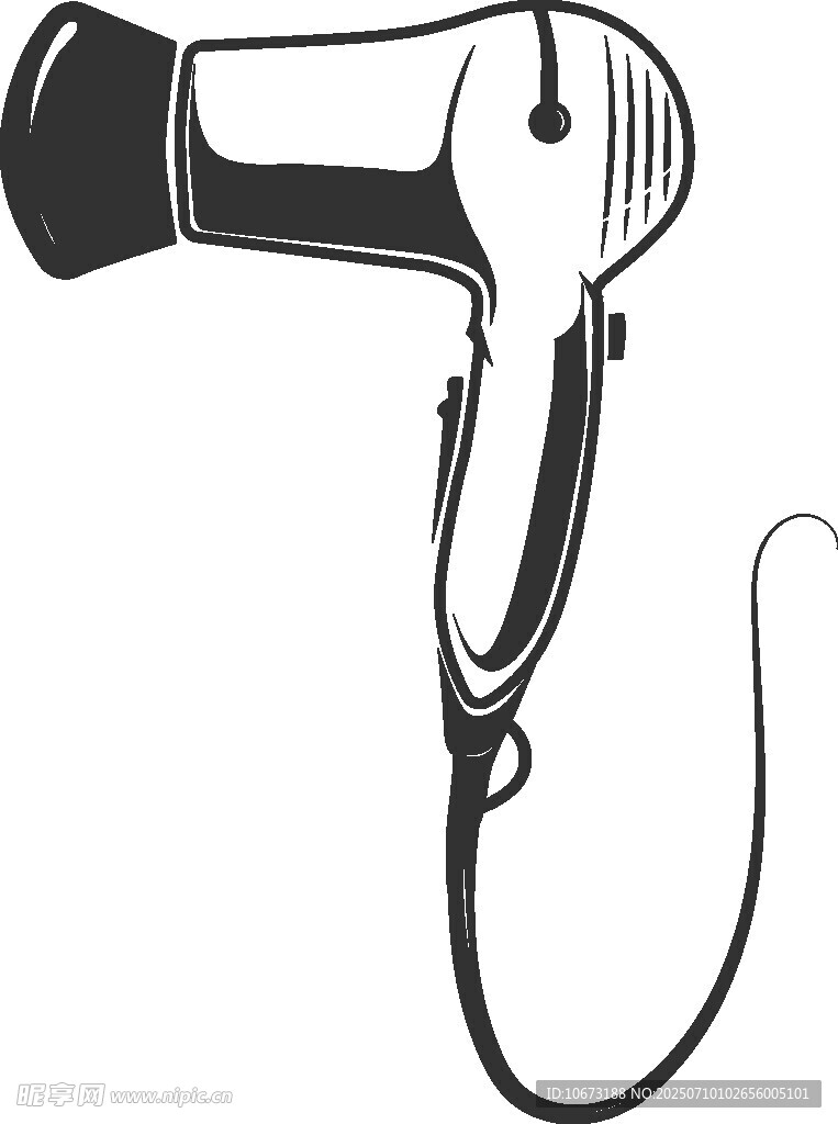 簡(jiǎn)約線條吹風(fēng)機(jī)插畫