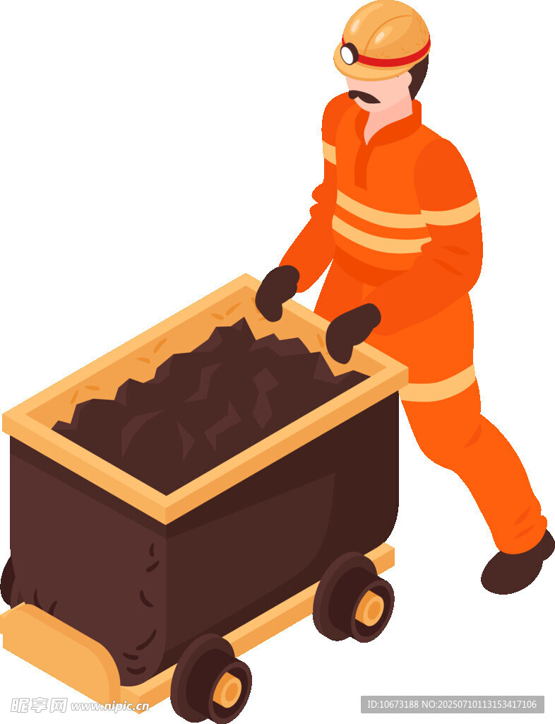煤礦工人推運(yùn)煤炭