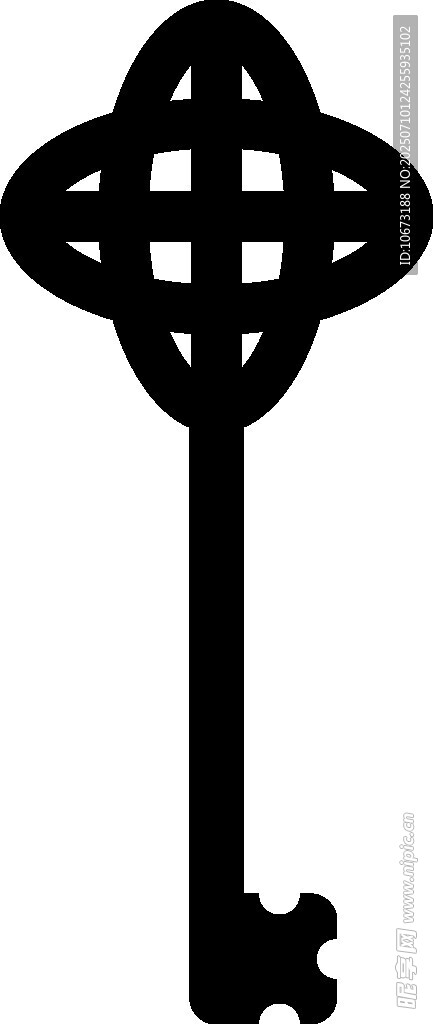 復(fù)古黑色鏤空鑰匙圖案