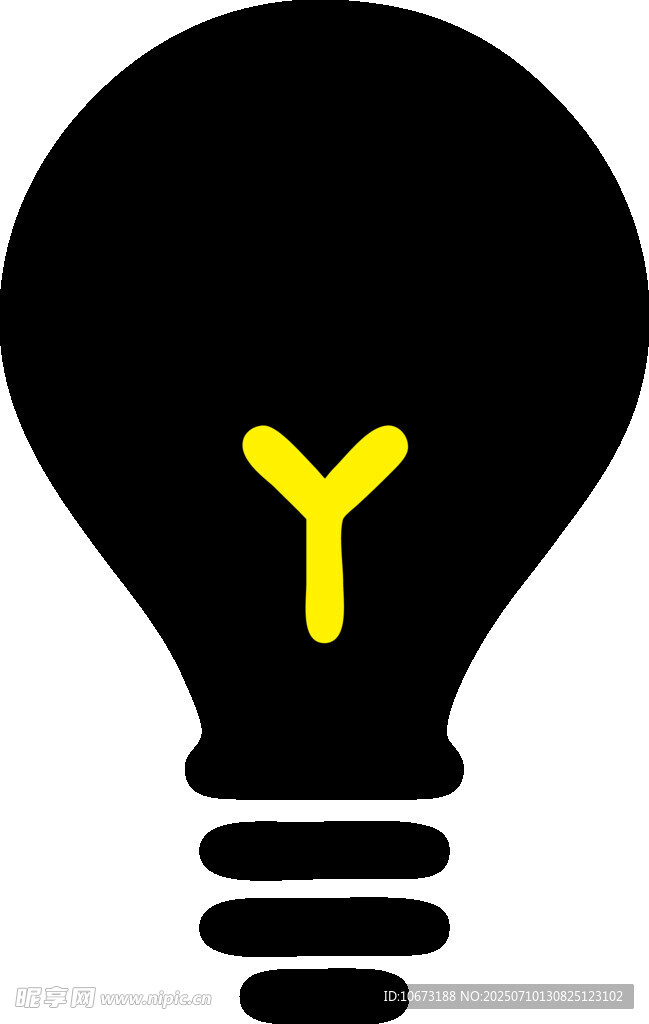 燈泡內字母Y創(chuàng)意圖標