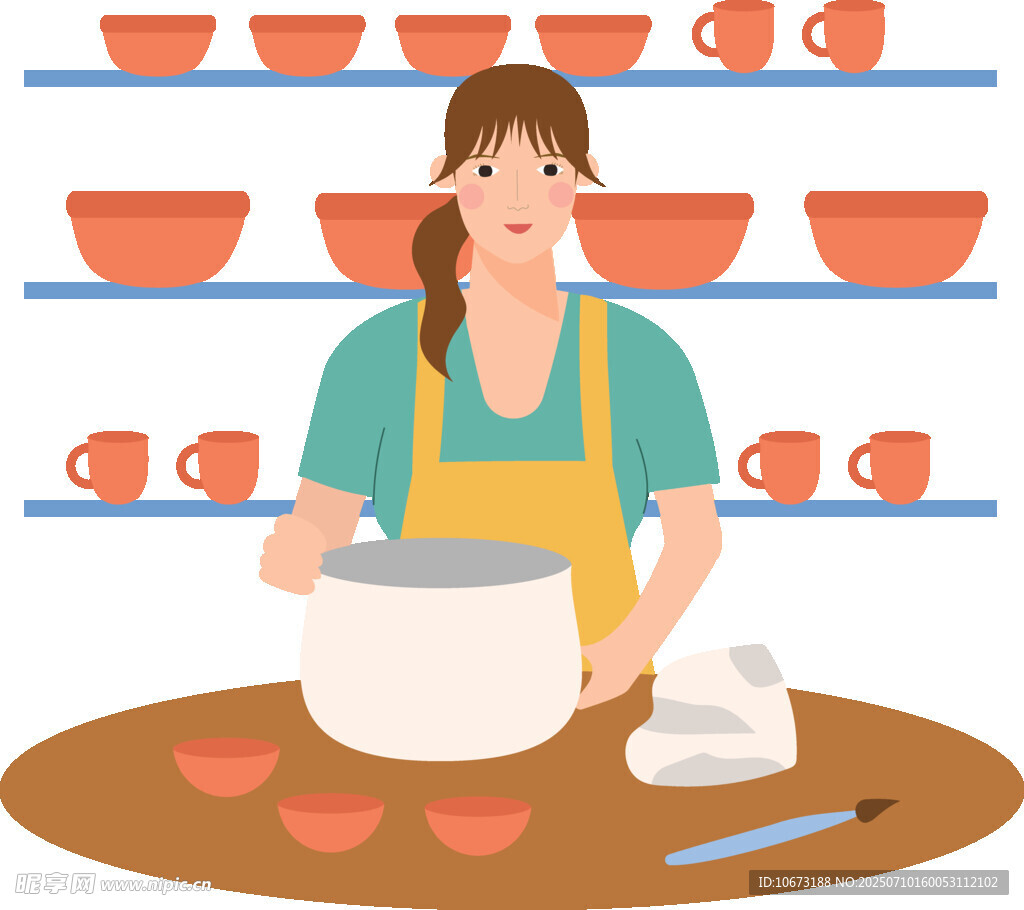 女士廚房專注攪拌食材