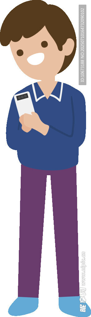 男子手持手機面帶笑意
