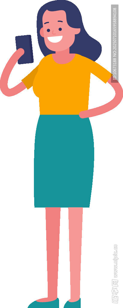 女子手持手機面帶笑容