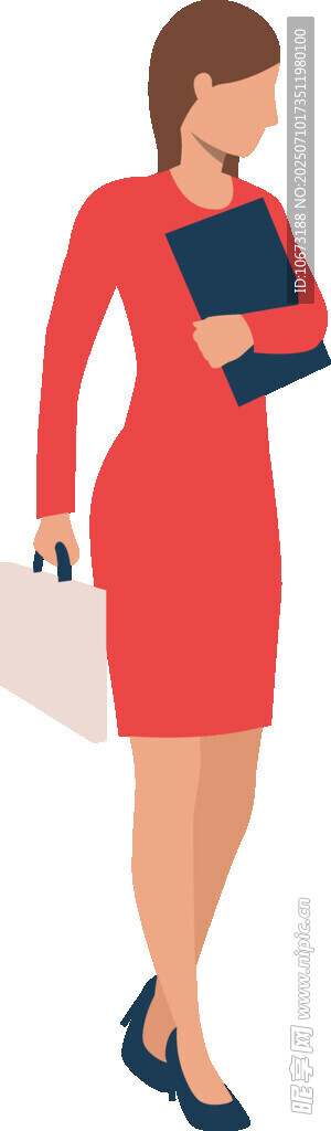 職業(yè)女性手持文件與公文包