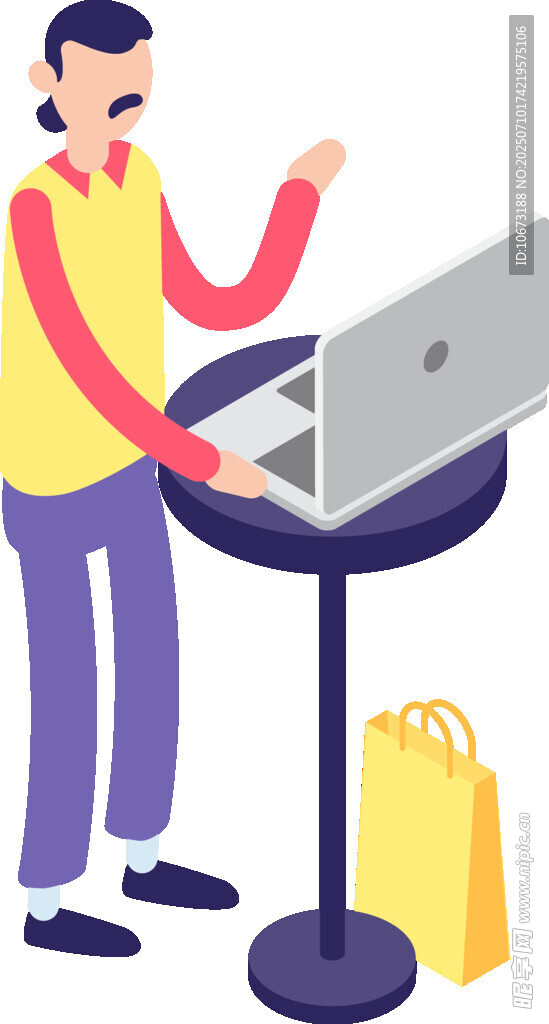 男子桌邊網(wǎng)購(gòu)