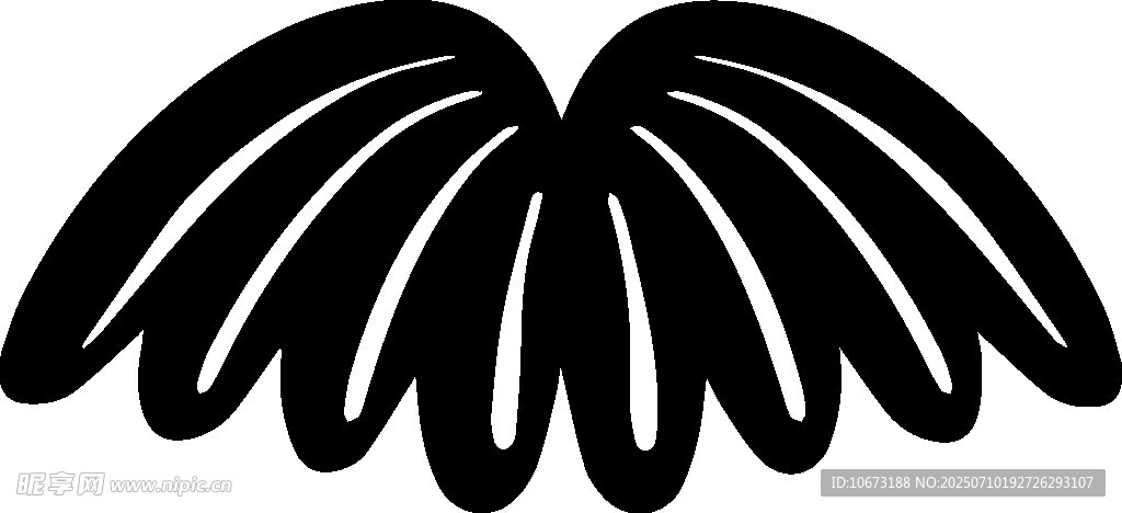 簡(jiǎn)約黑色羽翼圖案