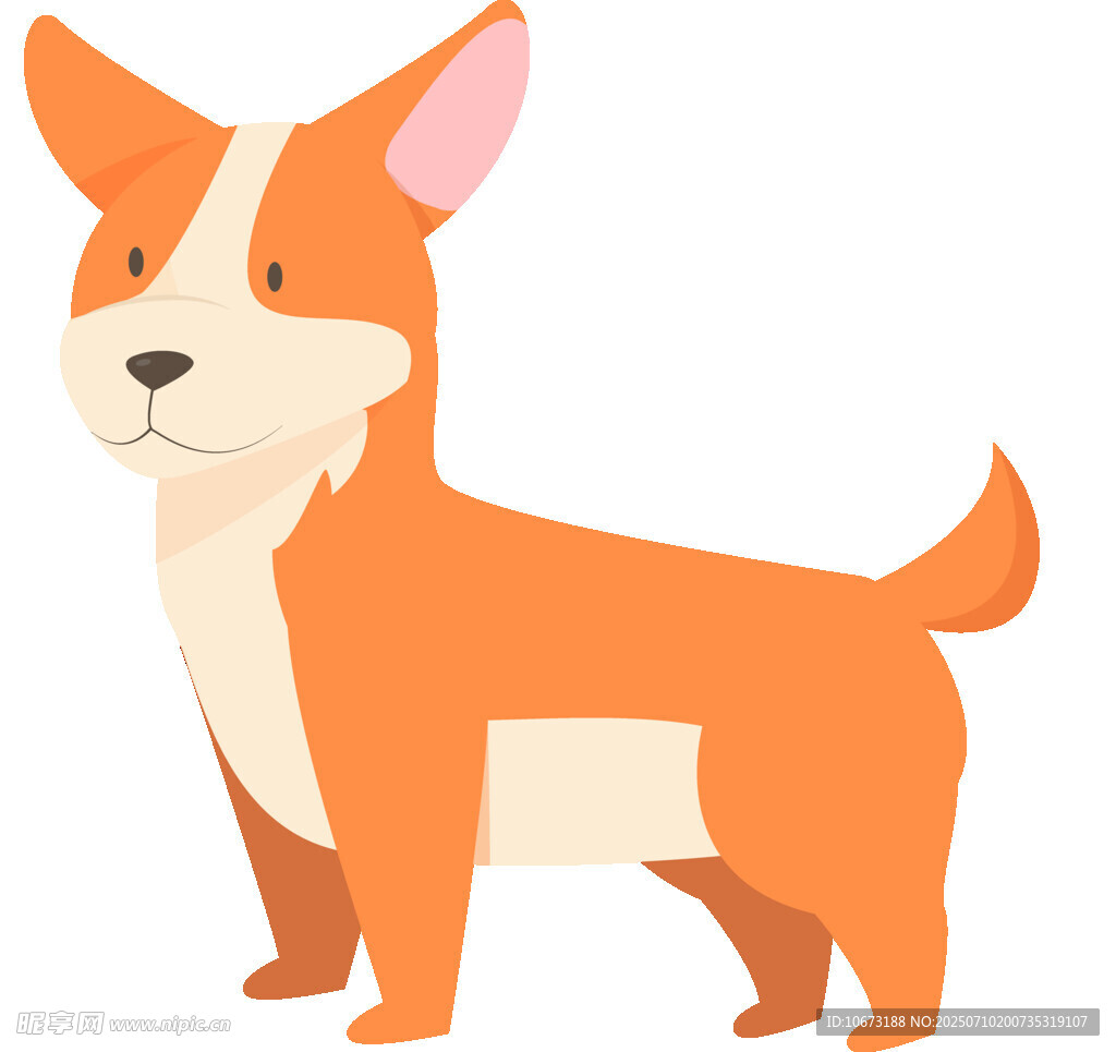 可愛站立小狗插畫