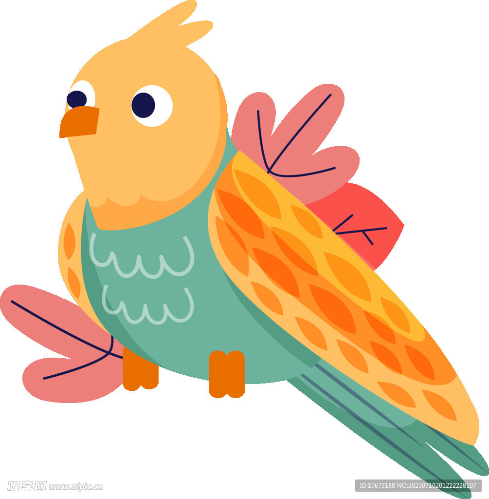 彩色鸚鵡插畫