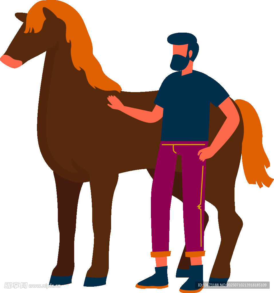 男子與馬的溫馨互動