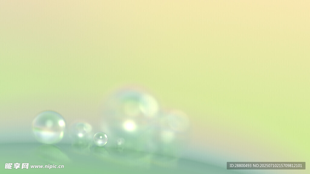 晶瑩水珠于柔和背景中