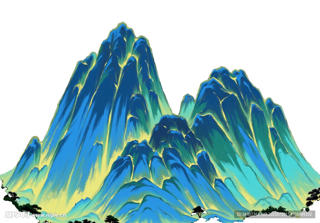 夢幻色彩的青綠山水景觀