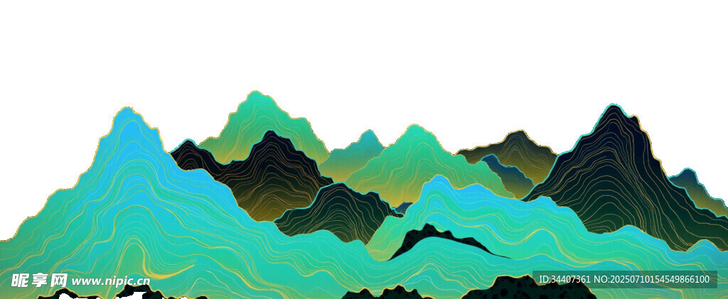 夢(mèng)幻多彩山巒景觀