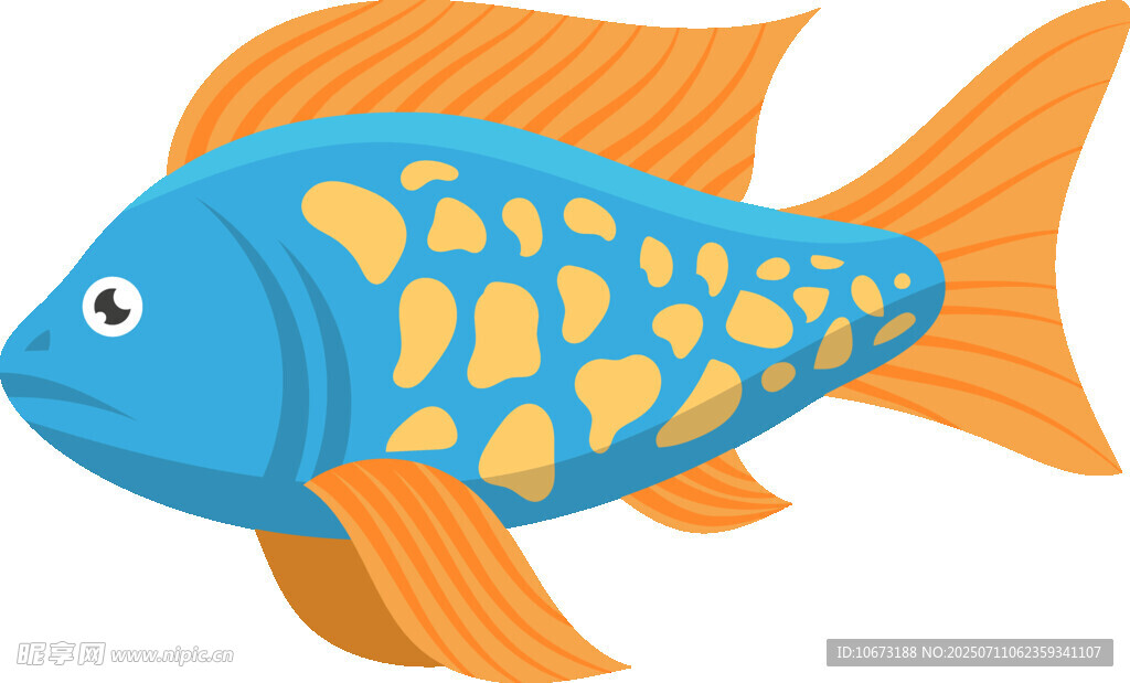 藍色斑點魚卡通形象