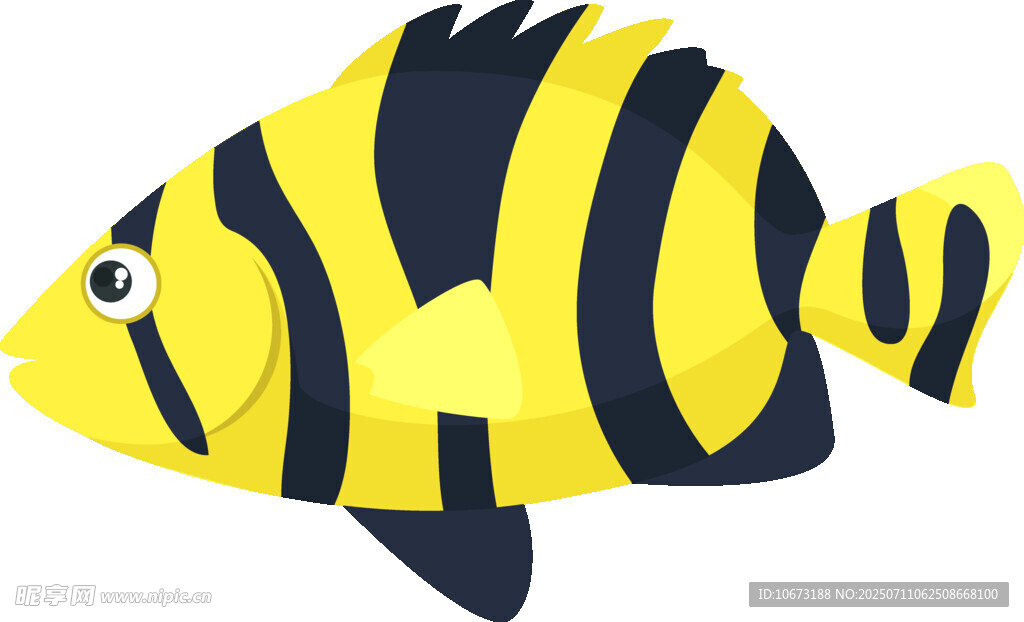 條紋小魚插畫