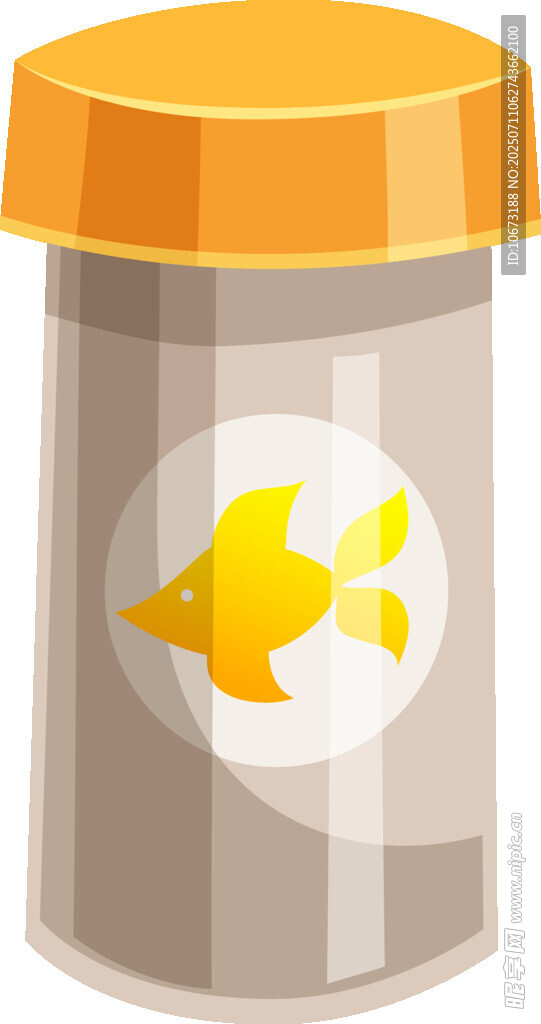 帶金魚圖案的圓柱形容器