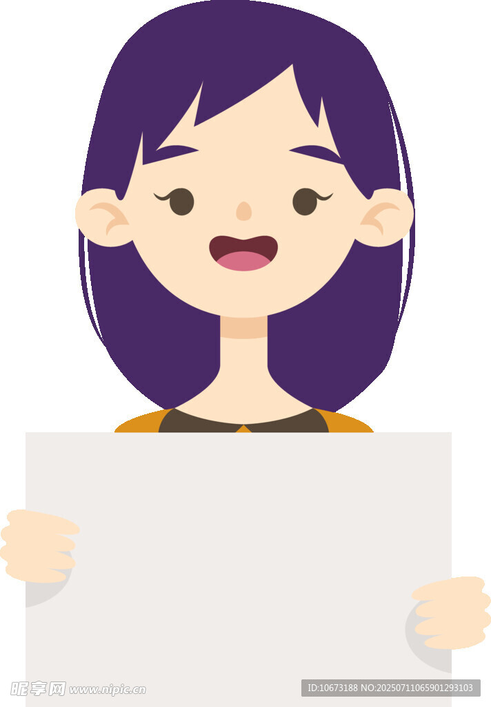 持白板的微笑女孩