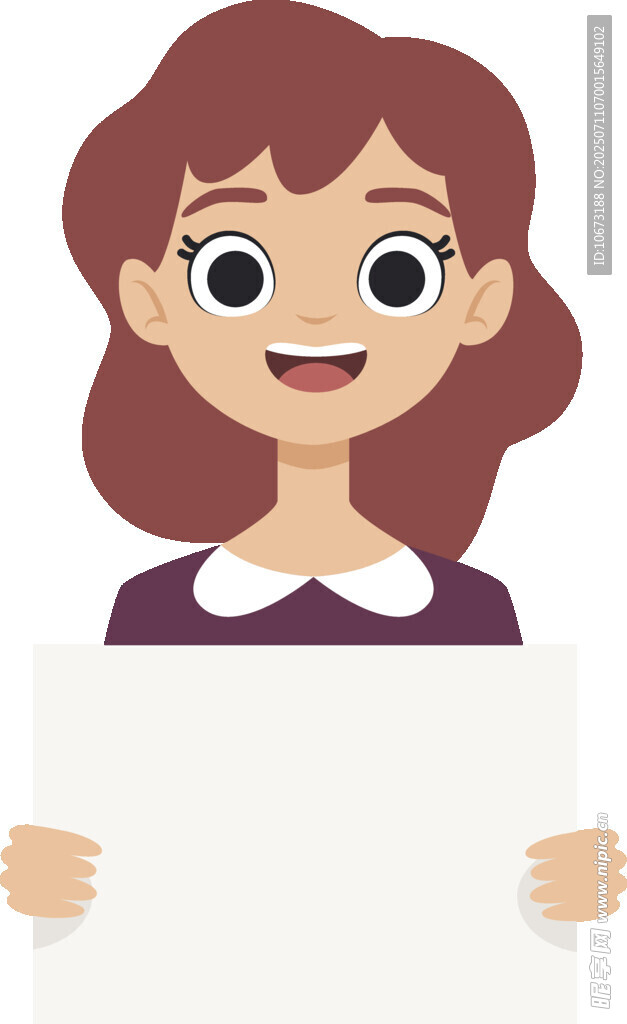 手持白板的微笑女性
