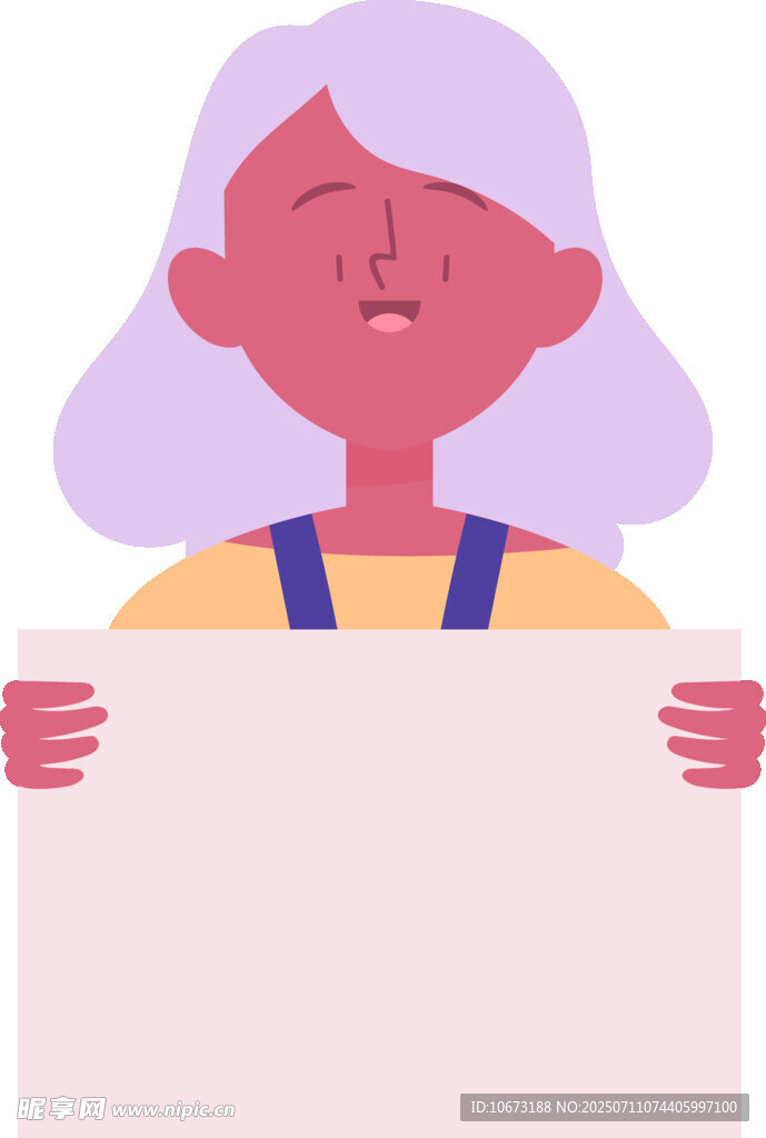 手持白板的沉思女性