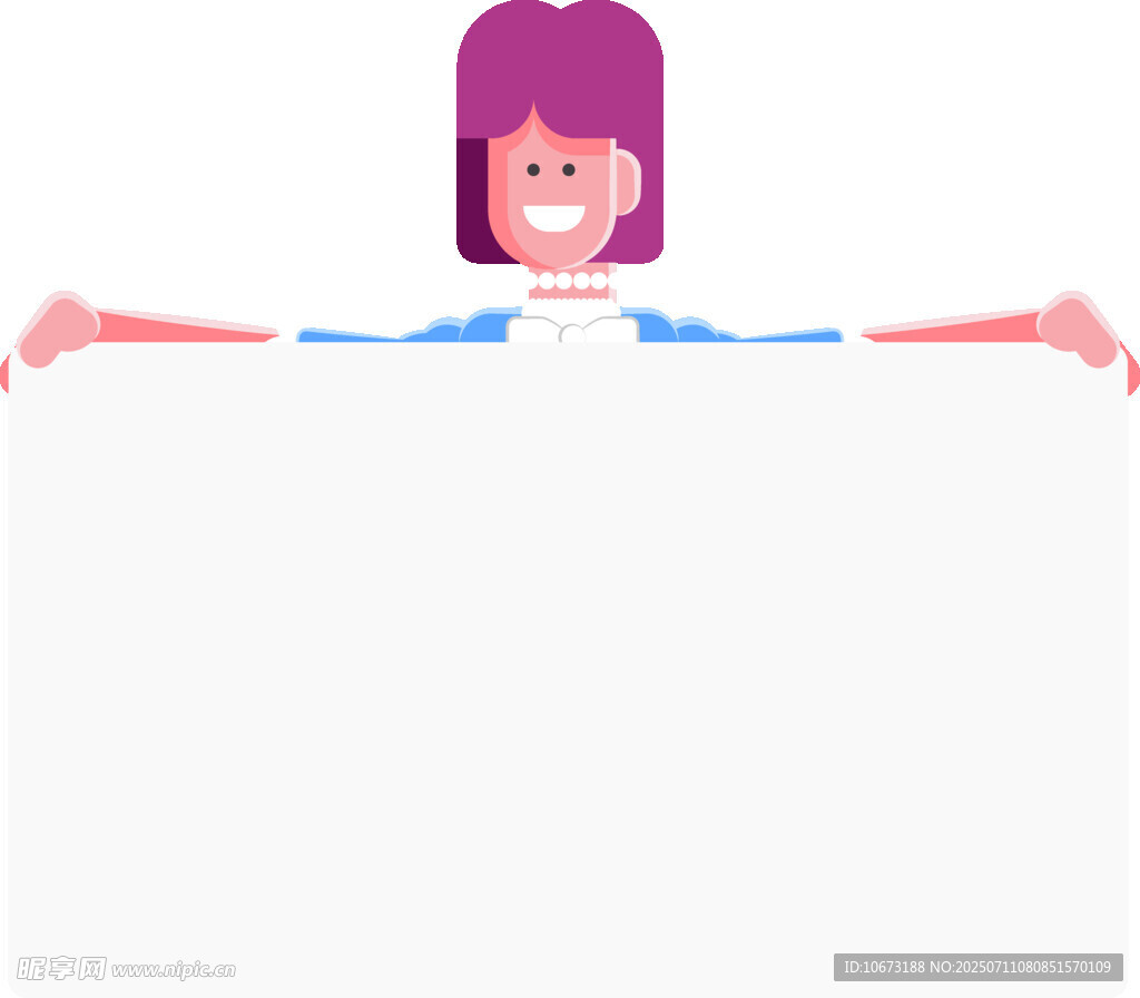 持空白展板的微笑女性