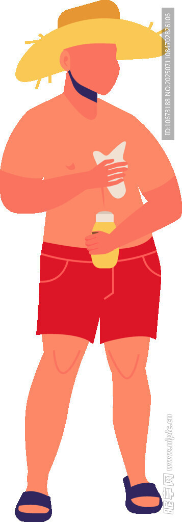 夏日海邊休閑男子形象