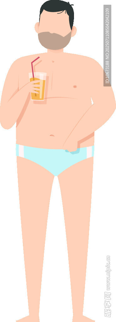 穿內(nèi)褲手持啤酒的男子