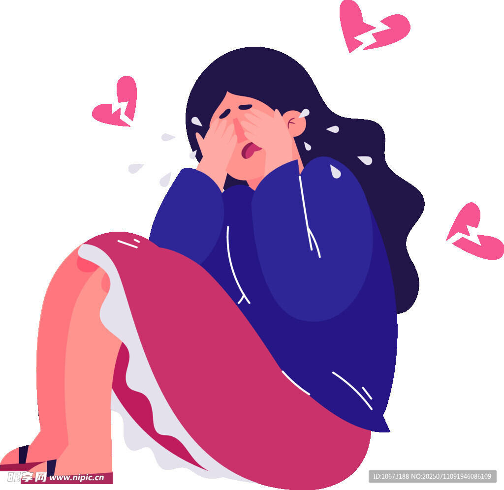 女孩沉浸于浪漫甜蜜氛圍