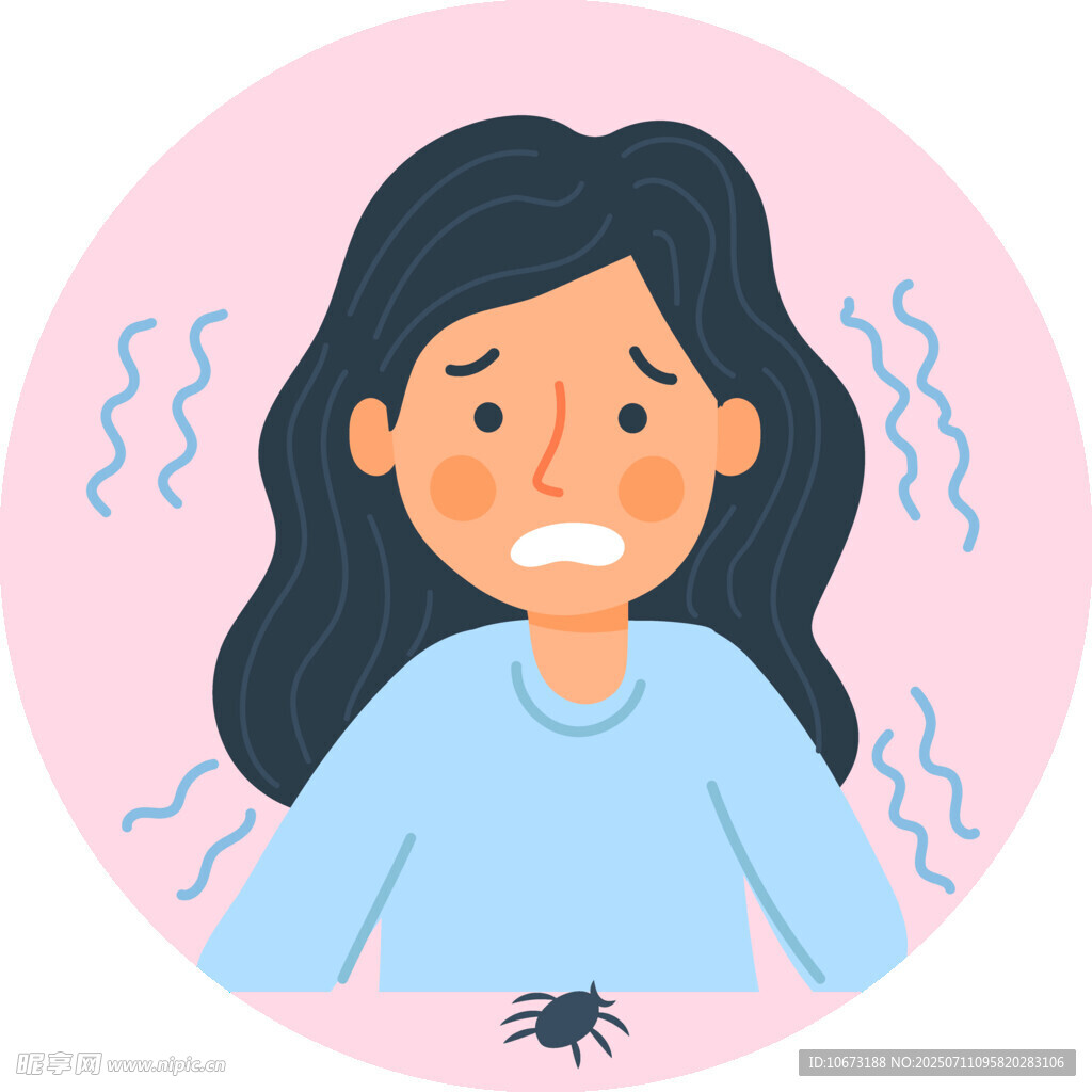 女孩受蚊蟲叮咬面露痛苦