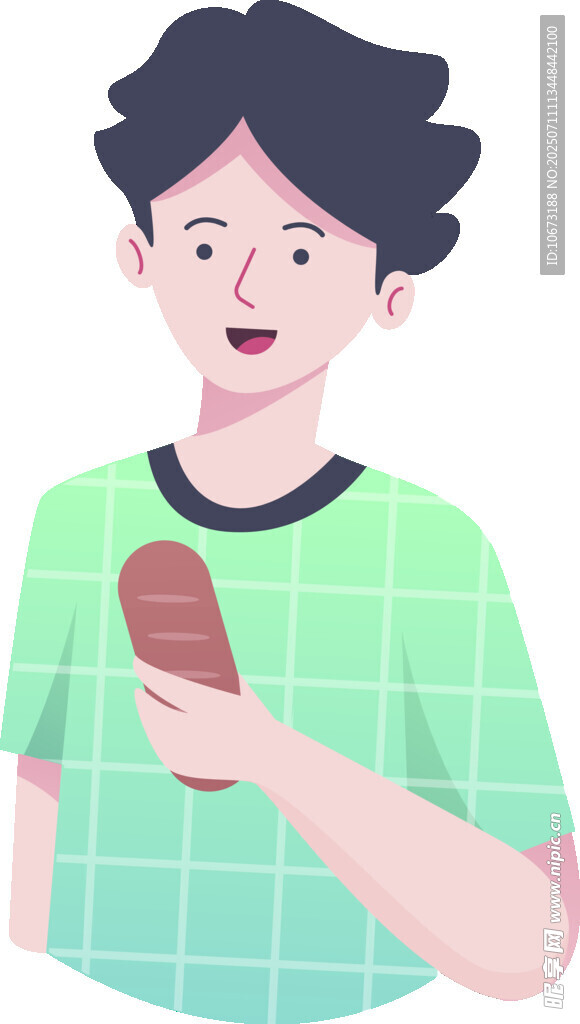 手持冰淇淋的快樂(lè)男孩
