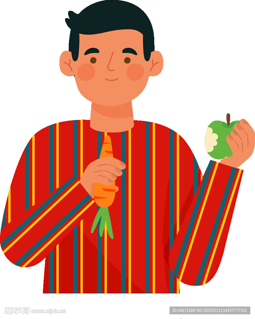手持蔬果的時(shí)尚男士