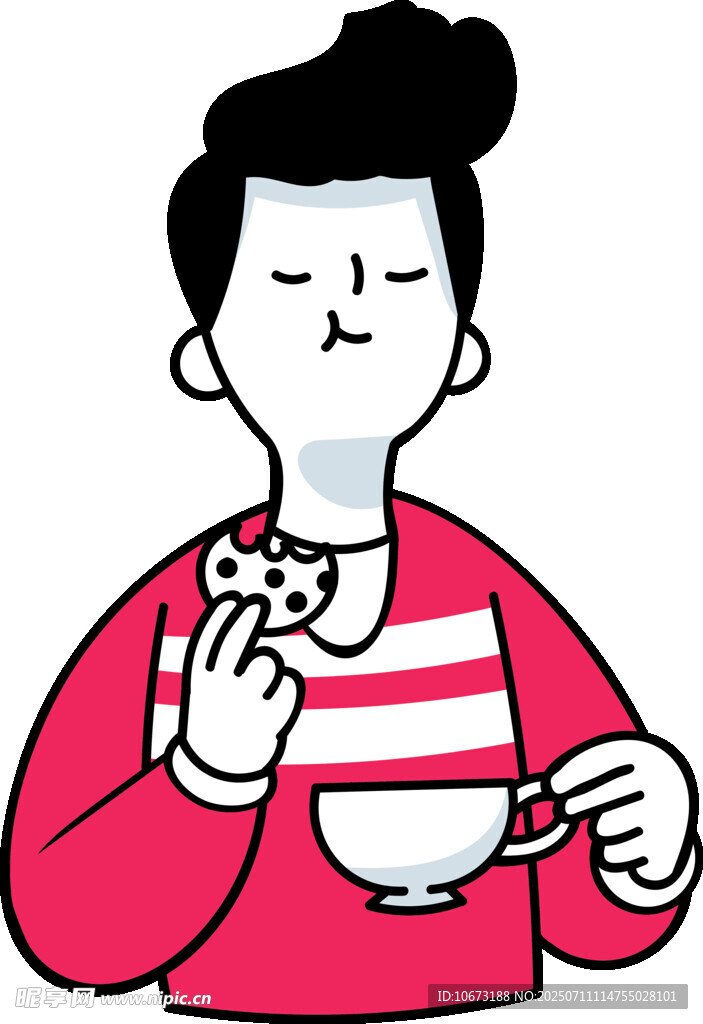 男子愜意享用美食