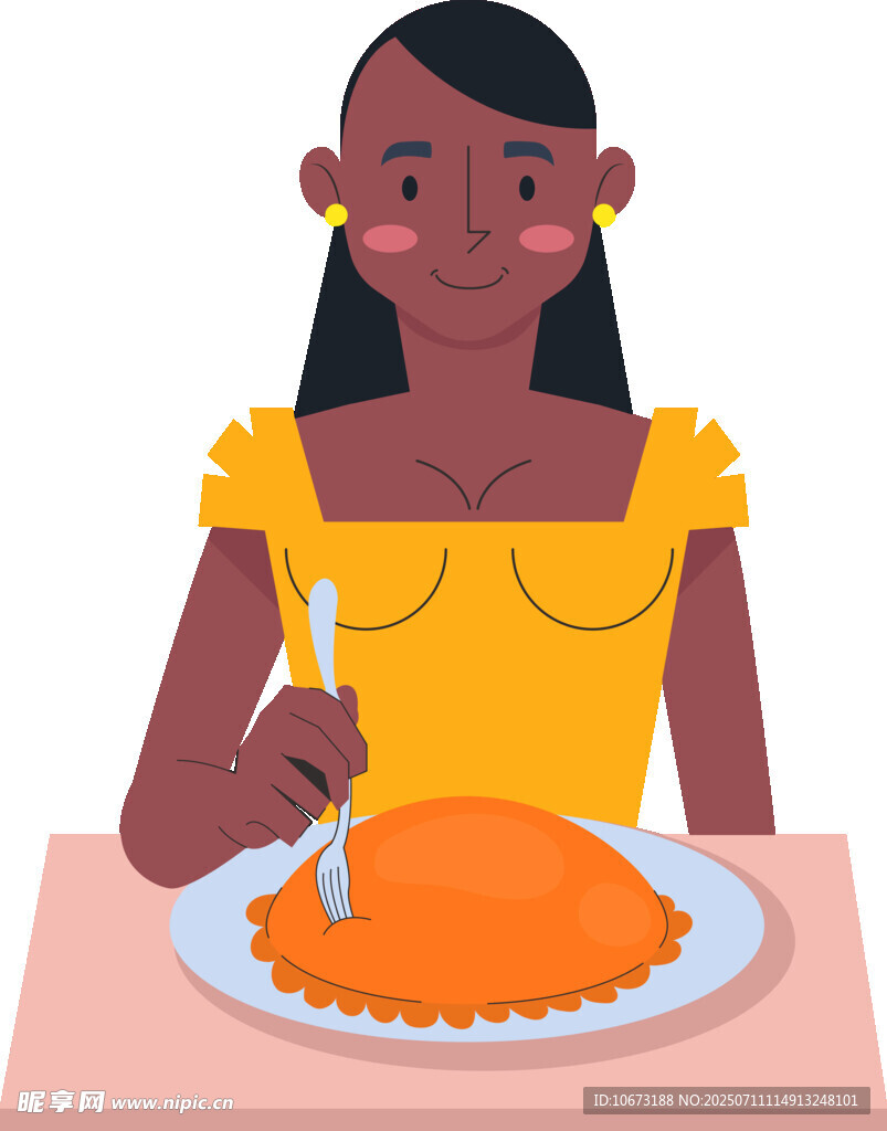 女子優(yōu)雅享用盤中美食