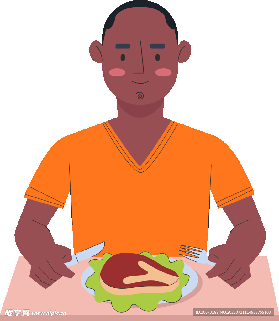 男子享用盤中餐