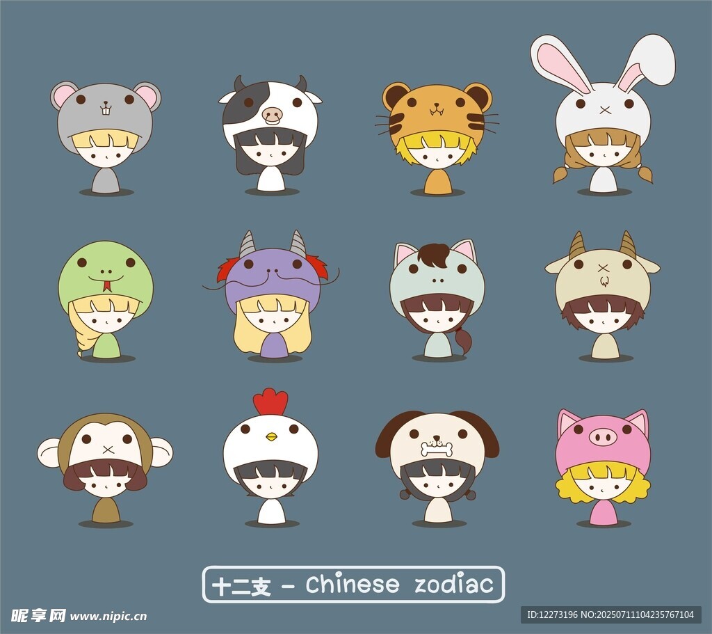可愛動物擬人卡通形象