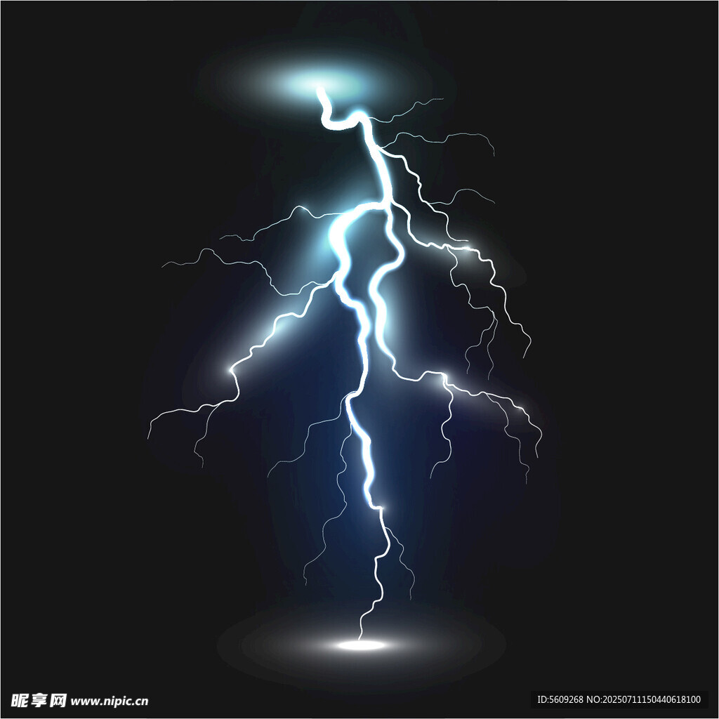藍(lán)色閃電特效矢量素材