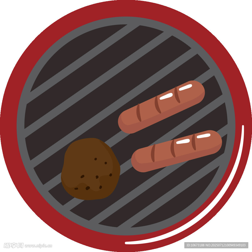 烤架上的香腸與肉丸