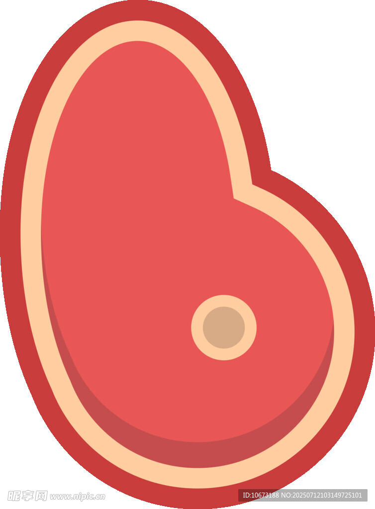 卡通風(fēng)格心形牛排圖標(biāo)