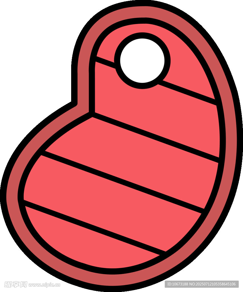 卡通風(fēng)格心形牛排圖標(biāo)