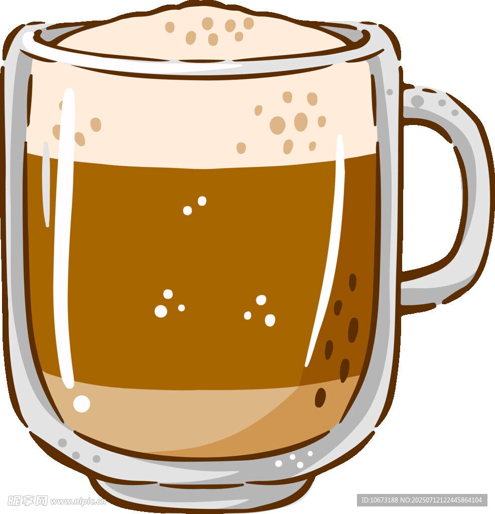 卡通風(fēng)格的一杯棕色飲品