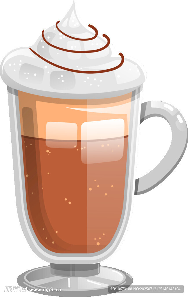 奶油頂熱飲插畫