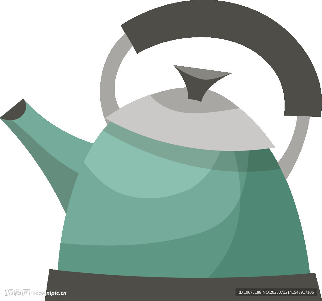 綠色卡通風(fēng)格茶壺