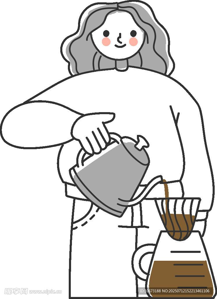 女士優(yōu)雅沖泡咖啡瞬間